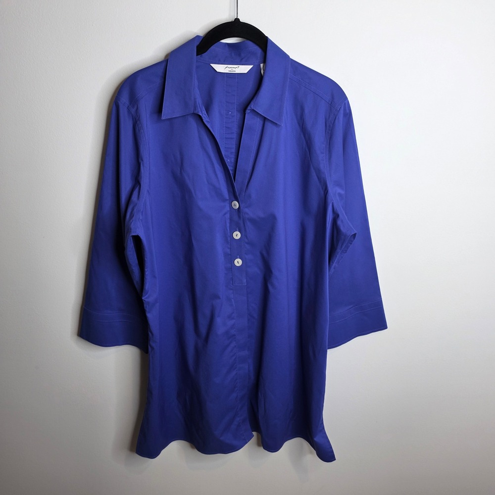 Foxcroft Button Back Tunic Blouse Womens 14